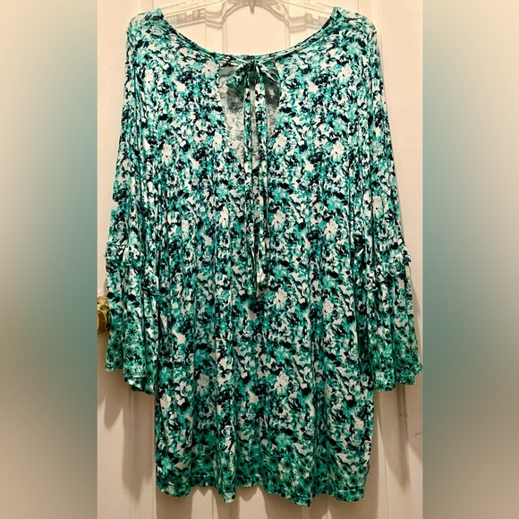 NEW Women’s 3/4 Bell Sleeves Blouse Tunic Top Sz 3X Tie Back Boho NWT - Picture 9 of 15